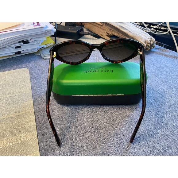 KATE SPADE MARLAH CAT EYE TORTOISE SHELL FRAME SUNGLASSES $175 MSRP - Picture 8 of 14